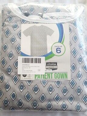 Utopia Care Patient Gowns 6 Pack Unisex Diamonds Fits Up To 2XL New In Package